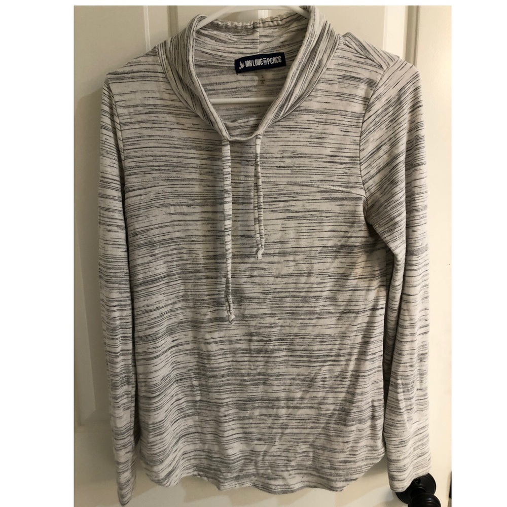Ink love and peace mock neck hoodie S